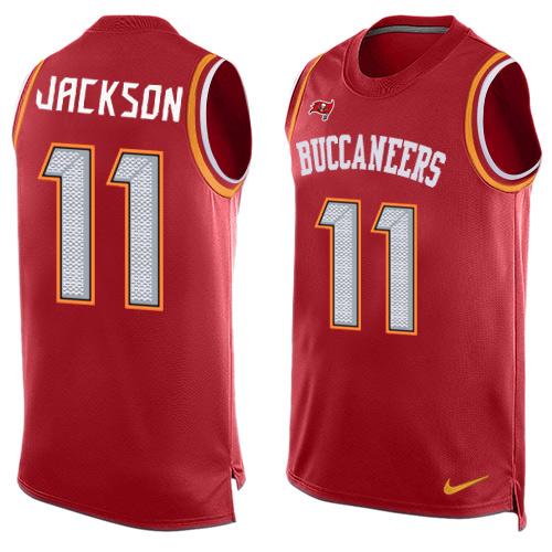 Nike Buccaneers #11 DeSean Jackson Red Team Color Men's Stitched NFL Limited Tank Top Jersey - Click Image to Close